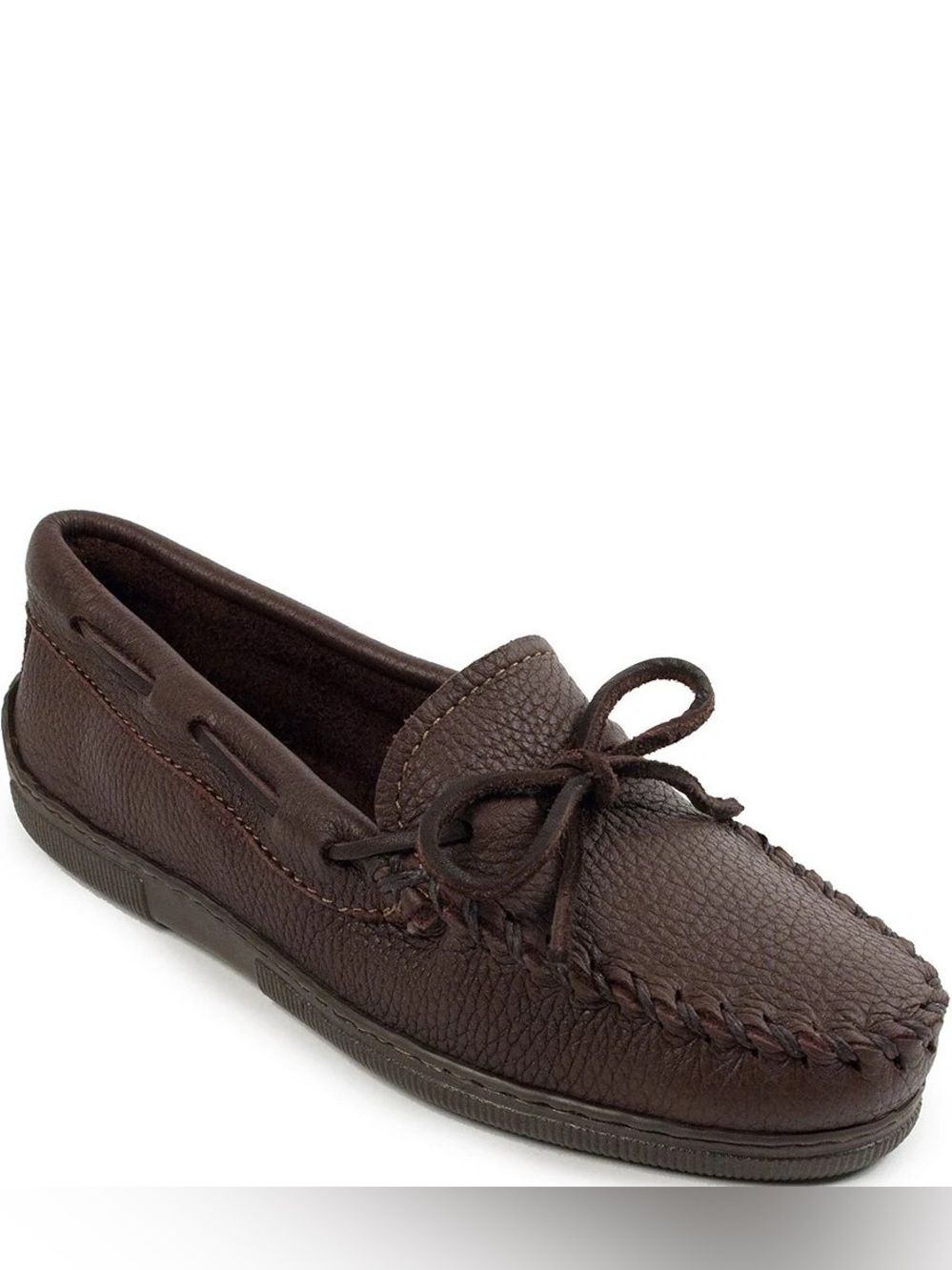 Minnetonka Pebbled Leather Moccasin Slippers 10.5
